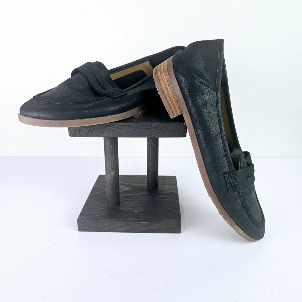 Lucky Brand Caylon Black Soft Leather Loafer Slip-on Shoes, Size 7 1/2